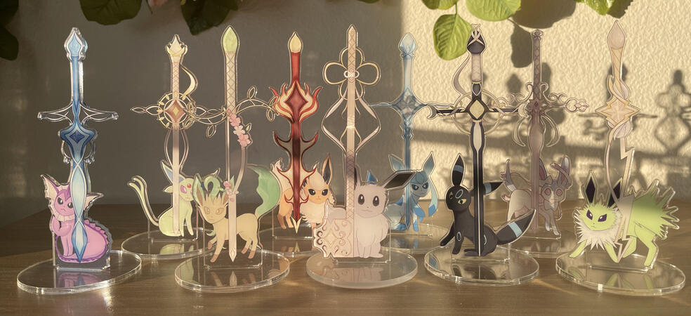 Eeveelutions Standees (shiny side)